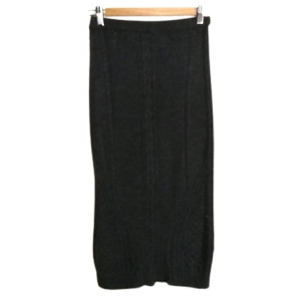 Anthropologie SPARROW Winter Grey Cable Chunky Knit Maxi Skirt Size extra-Small
